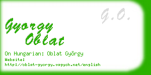 gyorgy oblat business card