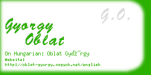 gyorgy oblat business card